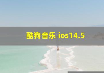 酷狗音乐 ios14.5